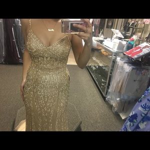 gold prom dress